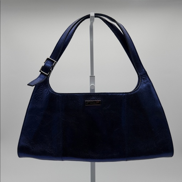 Vintage Gucci Metallic Python Blue Shoulder Bag - Picture 1 of 15